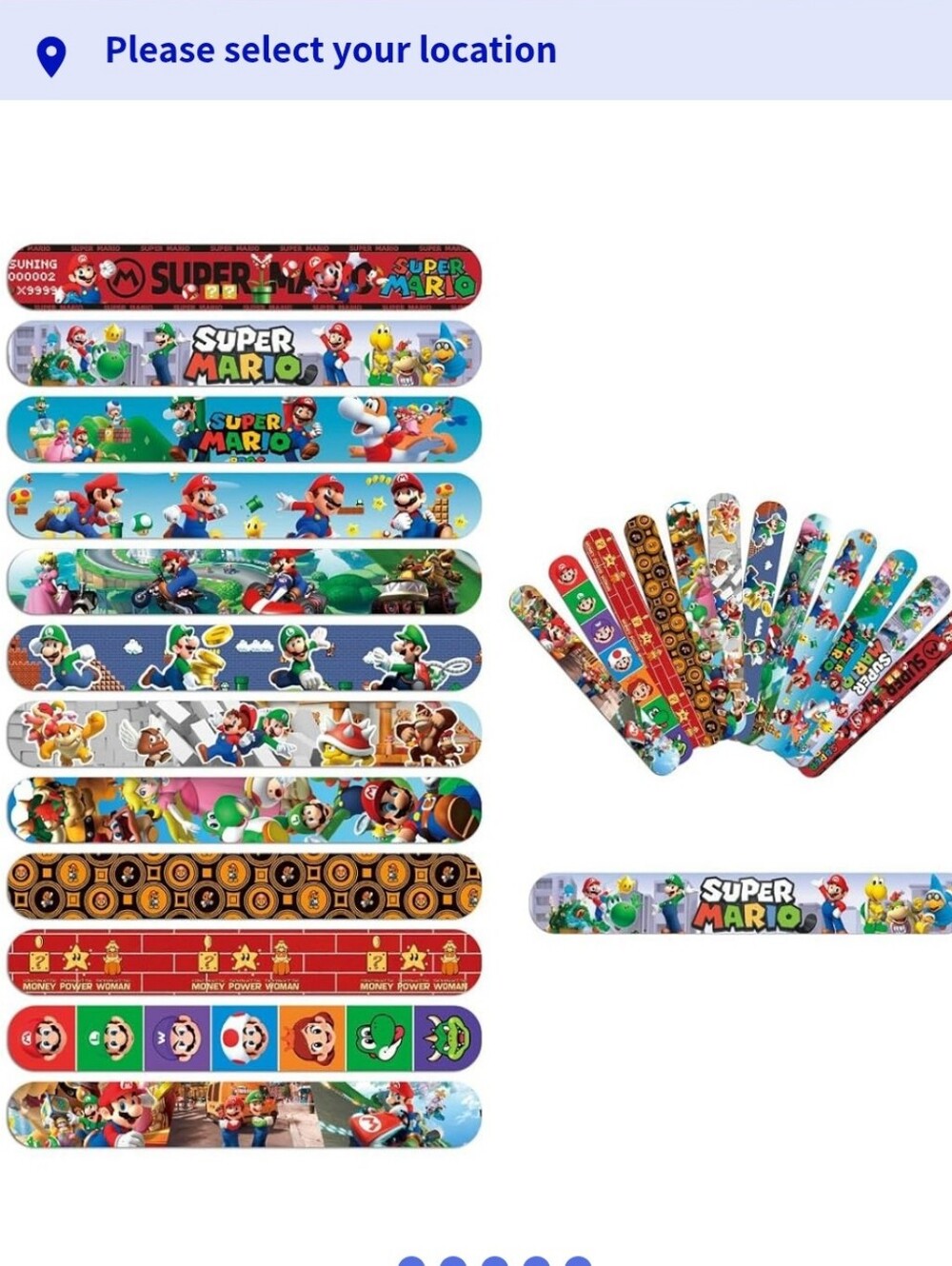 Super Mario Brothers Mixed Slap Band Snap Bracelet 30 Plus Party Fun Party Favor